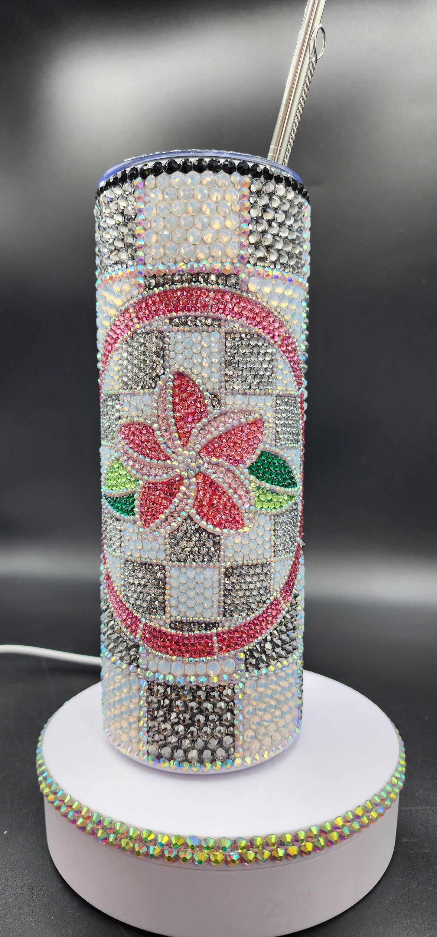 Celina Miller Art - Bling Hawaiian Plumeria Tumbler