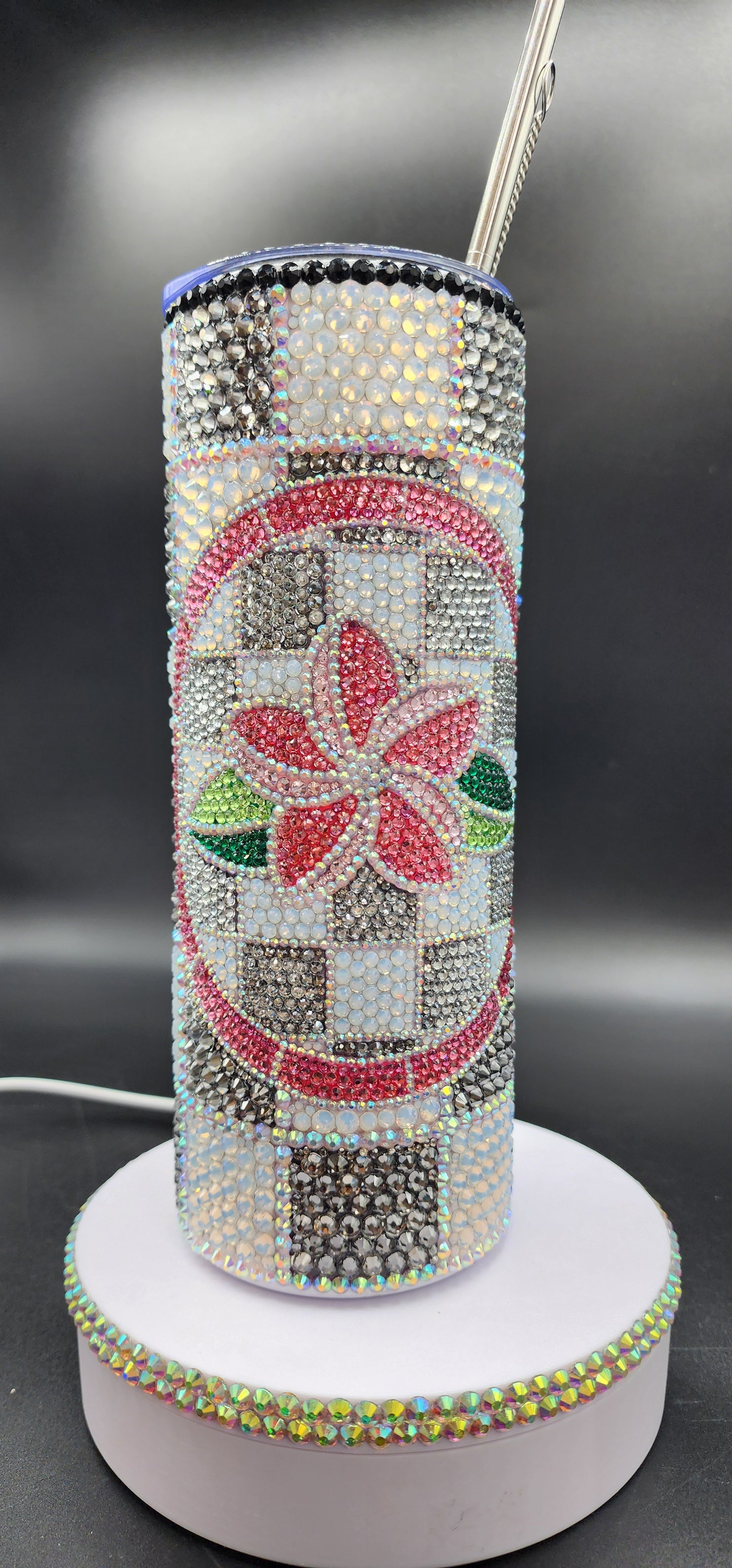 Celina Miller Art - Bling Hawaiian Plumeria Tumbler