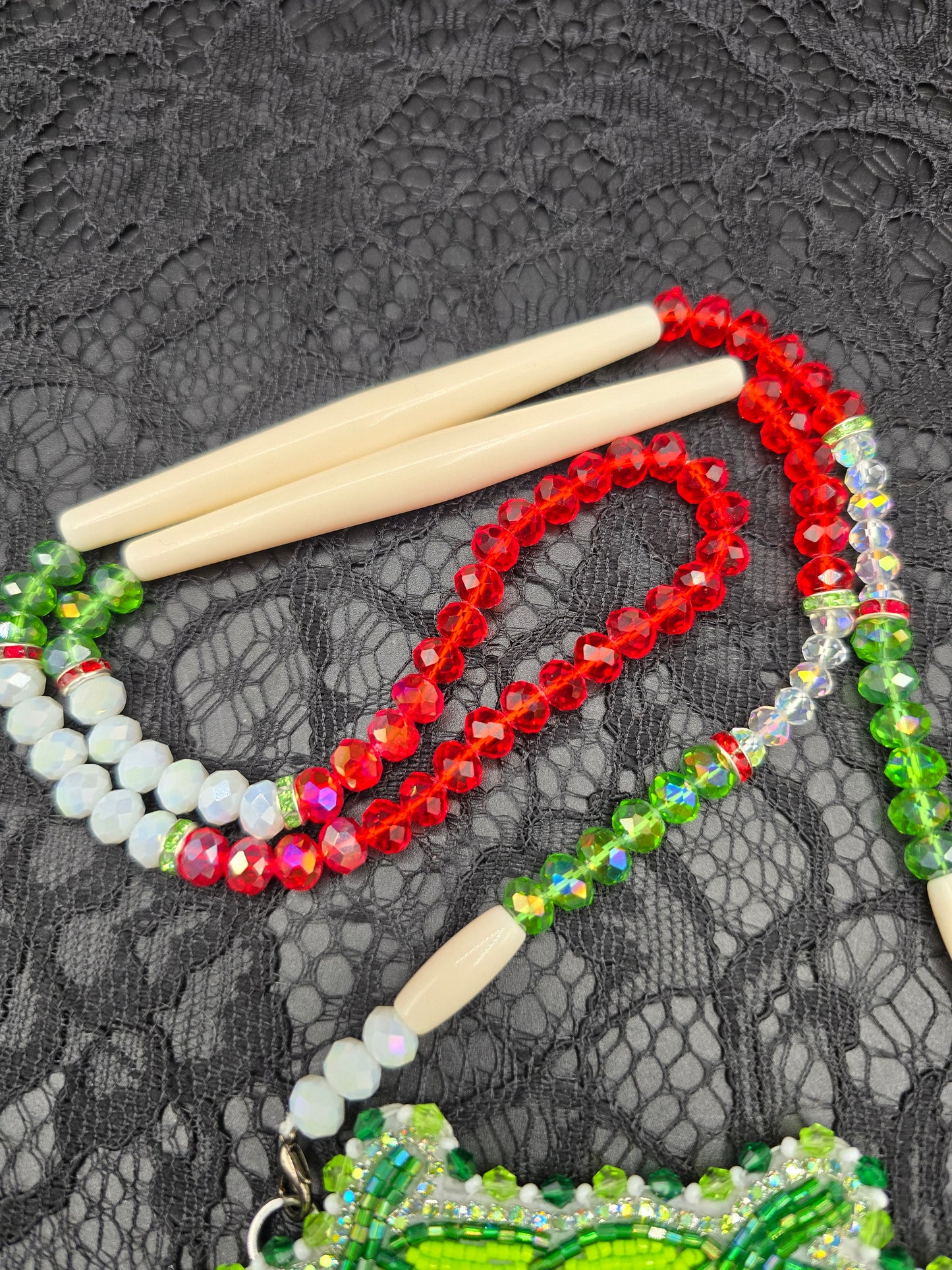 Triple Strawberry Beaded Medallion