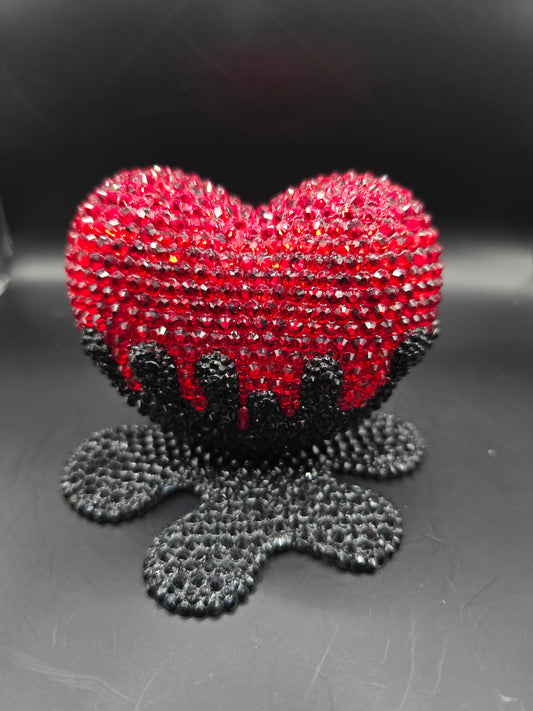 Celina Miller Art - Bling Heart Dropped into Black Paint