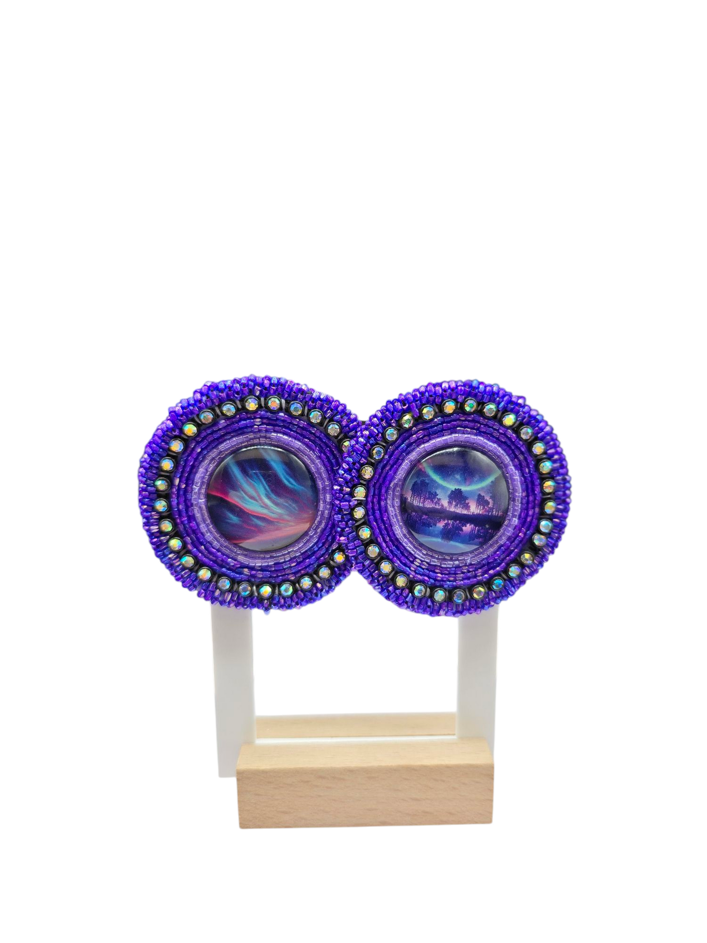 Purple Aurora Borealis Beaded Earrings
