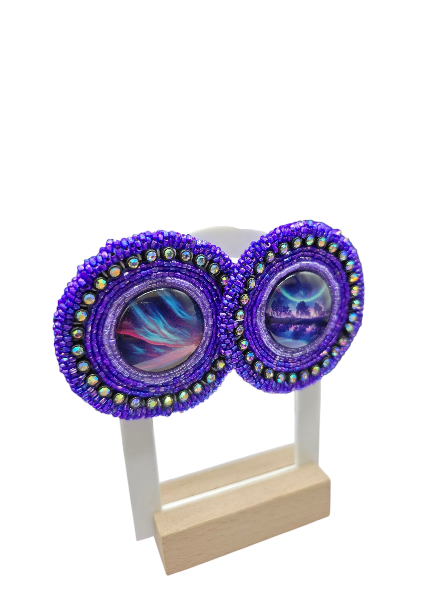 Purple Aurora Borealis Beaded Earrings