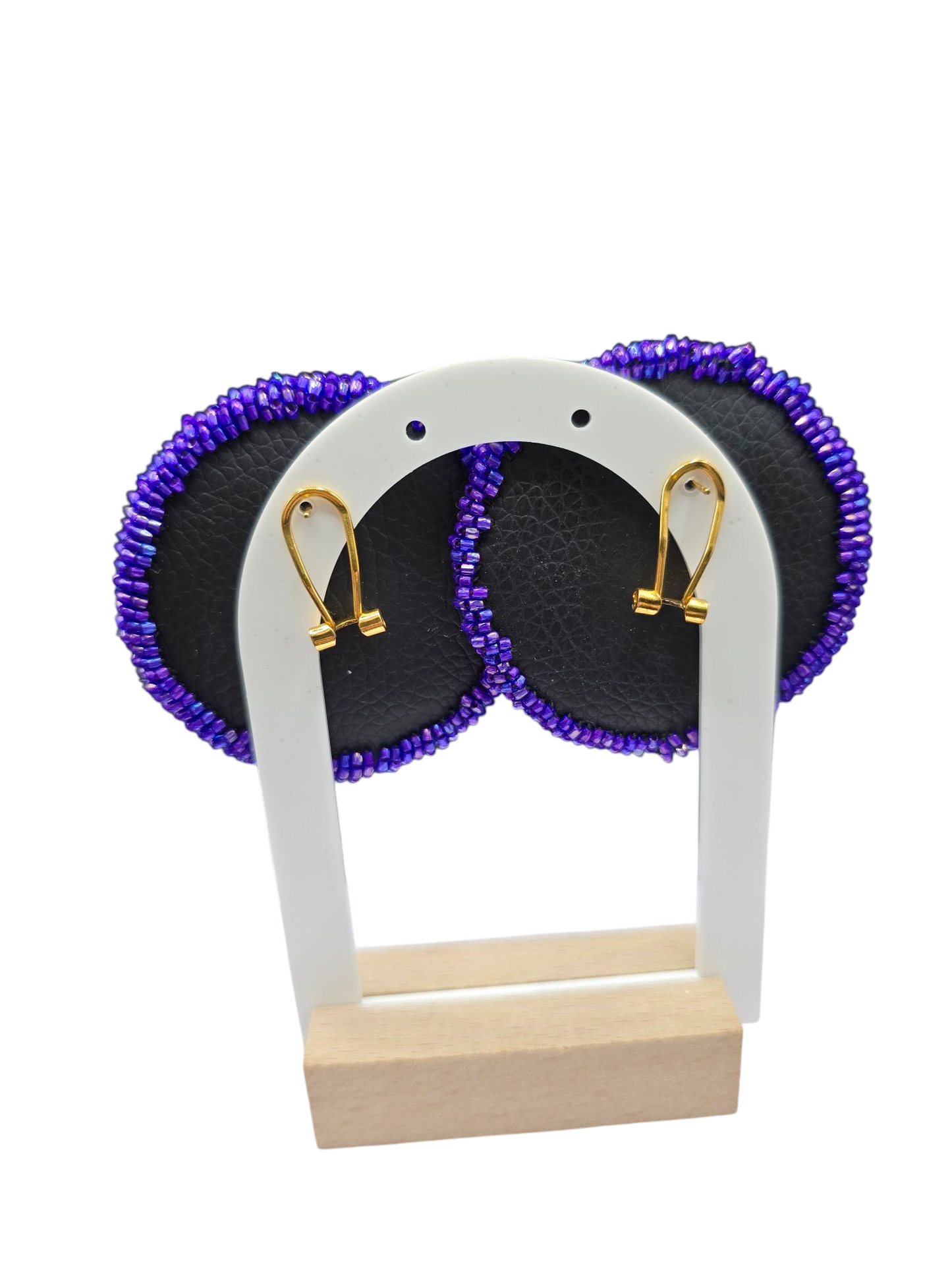 Purple Aurora Borealis Beaded Earrings