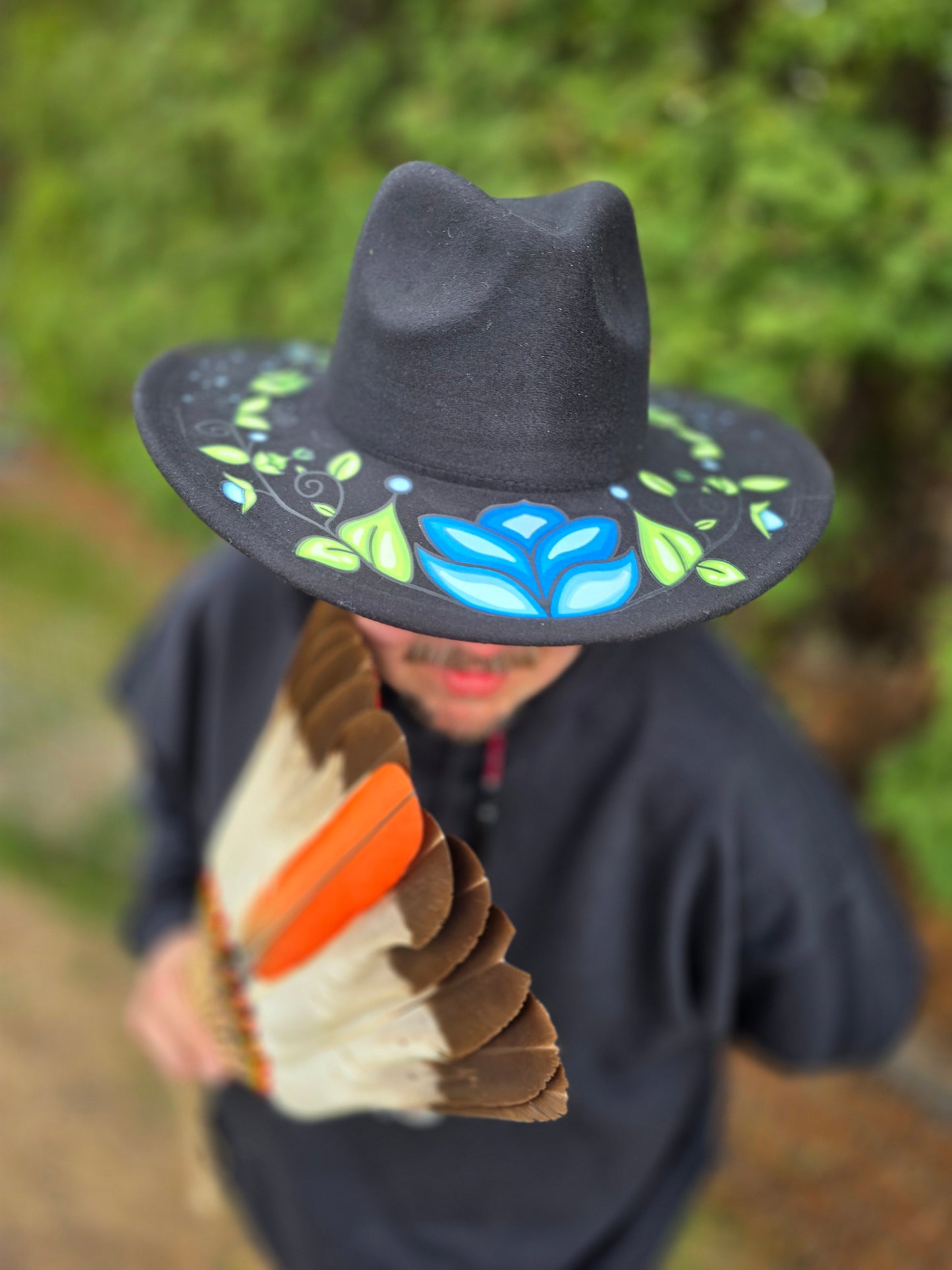 Custom Felt Fedora Hat - Bluebell Design