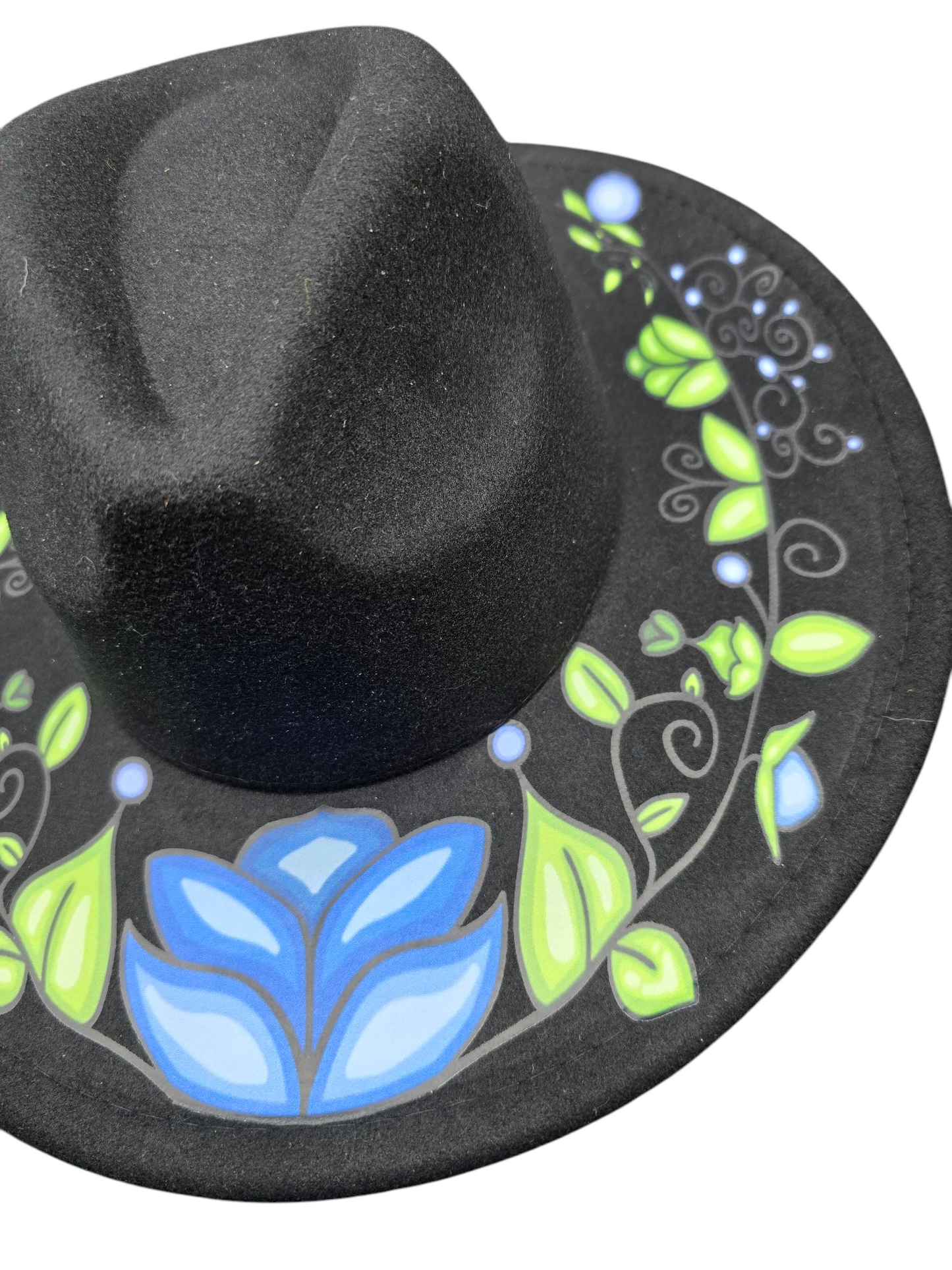 Custom Felt Fedora Hat - Bluebell Design