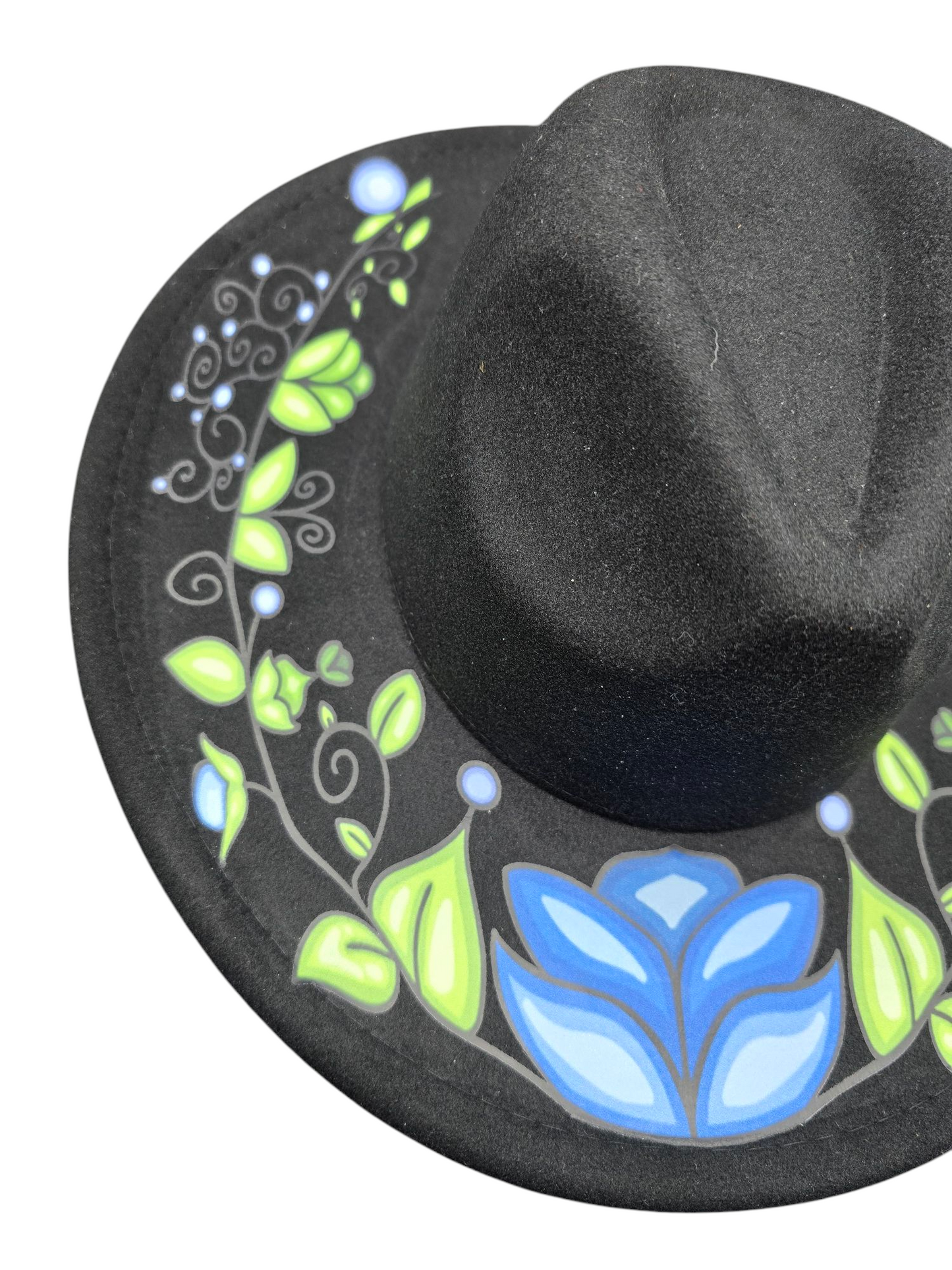 Custom Felt Fedora Hat - Bluebell Design