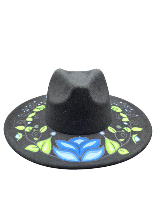 Custom Felt Fedora Hat - Bluebell Design