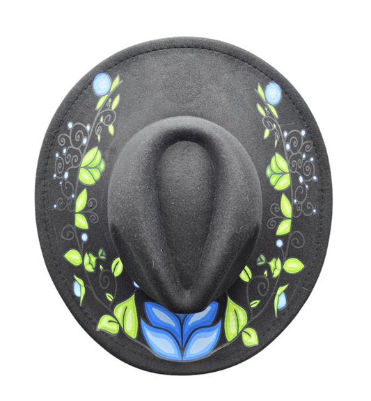 Custom Felt Fedora Hat - Bluebell Design