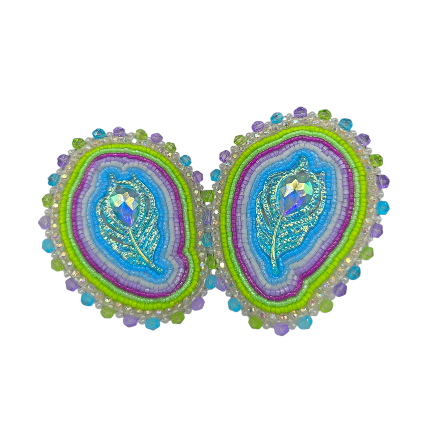 Peacock Beaded Earrings