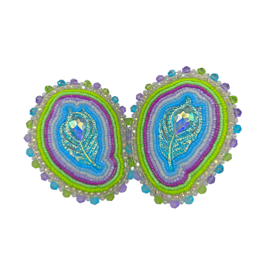 Peacock Beaded Earrings