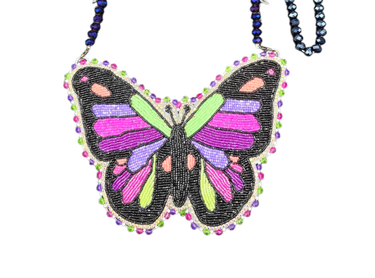 Neon Butterfly Beaded Medallion