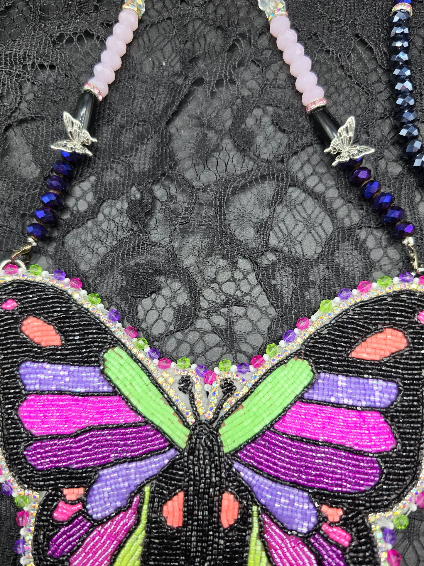 Neon Butterfly Beaded Medallion