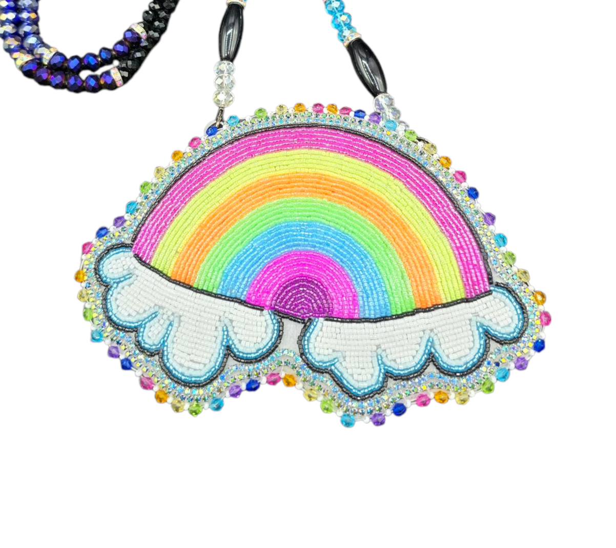 Neon Rainbow Beaded Medallion
