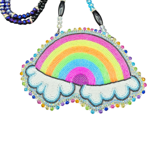 Neon Rainbow Beaded Medallion