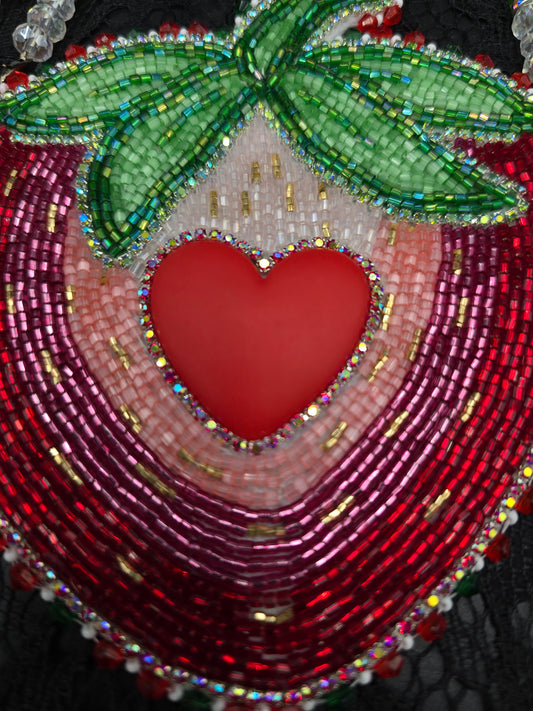 Large Strawberry Beaded Medallion