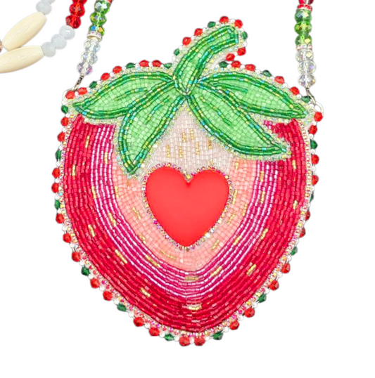 Large Strawberry Beaded Medallion