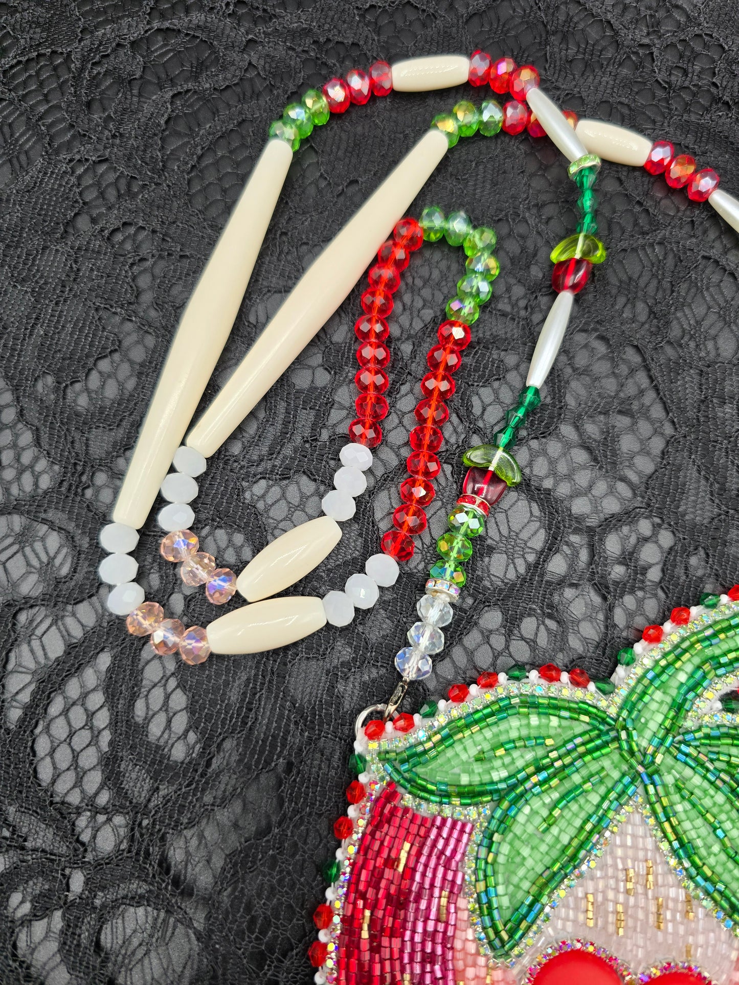 Large Strawberry Beaded Medallion