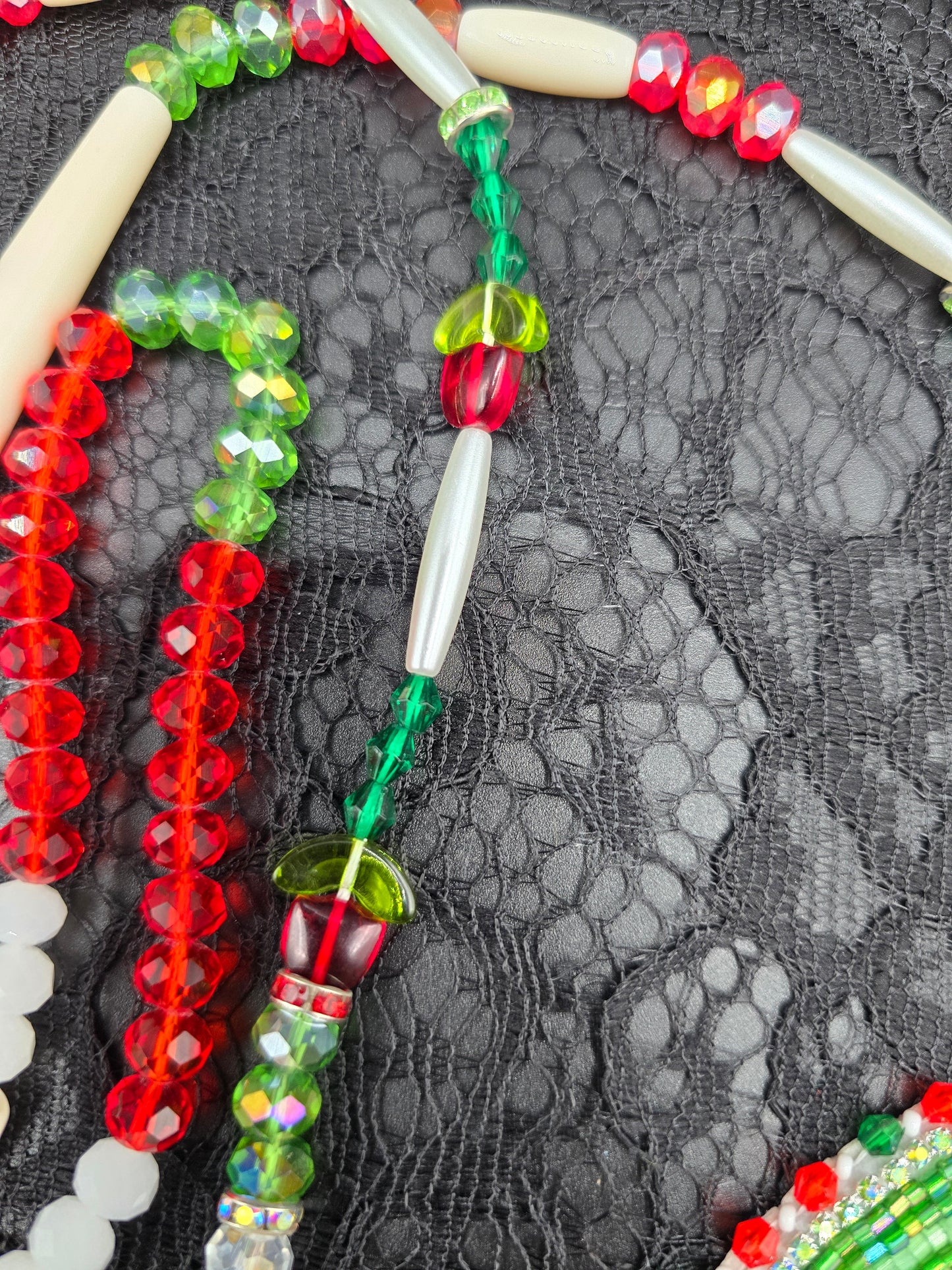 Large Strawberry Beaded Medallion