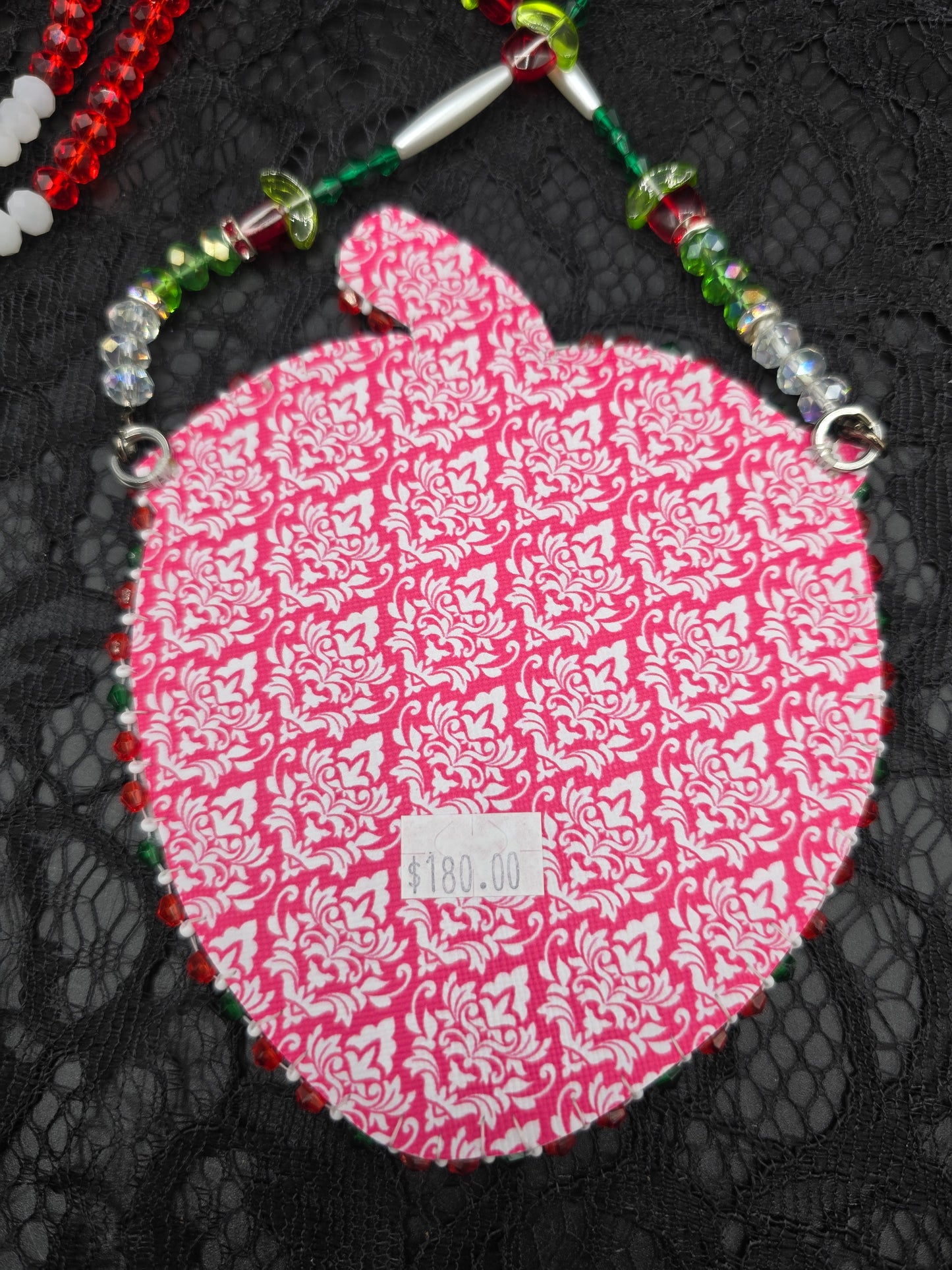 Large Strawberry Beaded Medallion