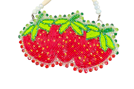 Triple Strawberry Beaded Medallion