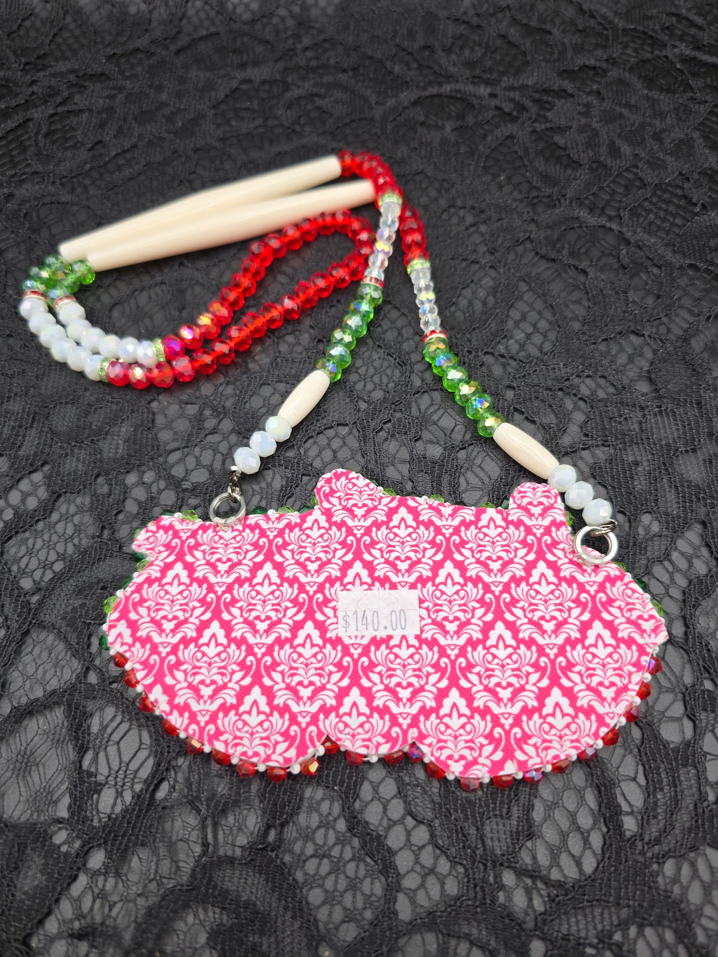 Triple Strawberry Beaded Medallion
