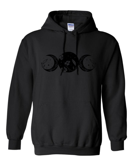 Black Triple Moon Hoodie